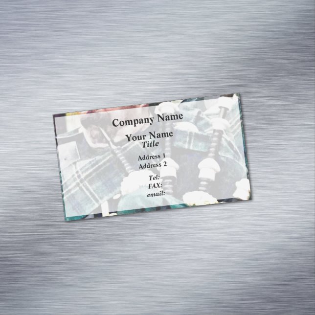 Cartão De Visitas Magnético Fechamento de Bagpiper (Posição Original)