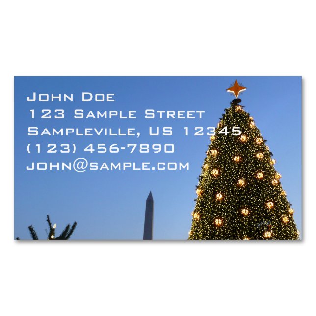 Cartão De Visitas Magnético Feriado das Árvores de Natal II em DC (Frente)