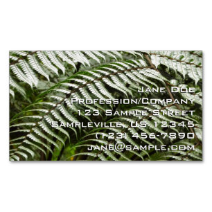 Cartão De Visitas Magnético Fern Fronds II Dark Green Nature