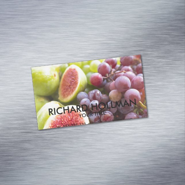 Cartão De Visitas Magnético Figos frescos e uvas (Posição Original)