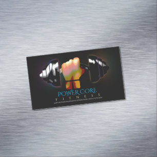 Cartão De Visitas Magnético Fitness Trainer Dumbbells Magnetic Business Card