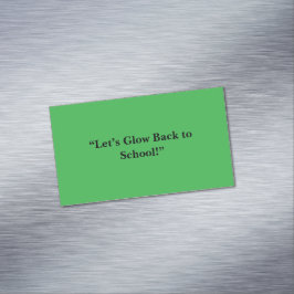Cartão De Visitas Magnético Flat Neon Green Background – School Texture