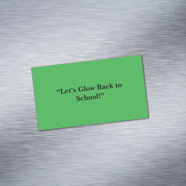 Cartão De Visitas Magnético Flat Neon Green Background – School Texture (Posição Original)