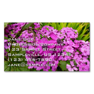 Cartão De Visitas Magnético Flores Roxas de São Francisco
