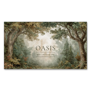 Cartão De Visitas Magnético Floresta Encantada Paisagem Rústica Pintada