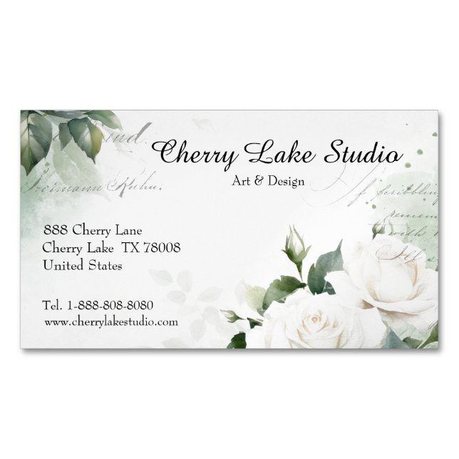 Cartão De Visitas Magnético Florestas de Aquarela (Frente)