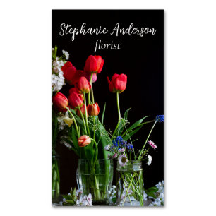 Cartão De Visitas Magnético Florista Elegante