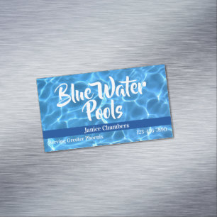 Cartão De Visitas Magnético Foto da Piscina Azul Aqua