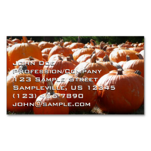 Cartão De Visitas Magnético Foto de Abóboras para Outono, Halloween ou Dia de