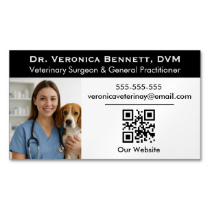 Cartão De Visitas Magnético Foto Profissional Veterinária Personalizável
