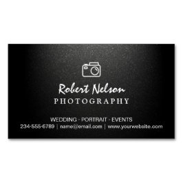 Cartão De Visitas Magnético Fotografia Fotógrafo Câmera Simples Matriz Preta