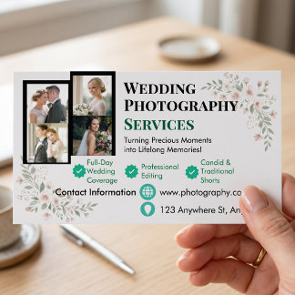 Cartão De Visitas Magnético Fotógrafo de retrato de casal personalizável