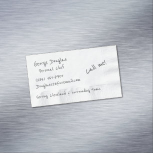 Cartão De Visitas Magnético Fundo de Napkin