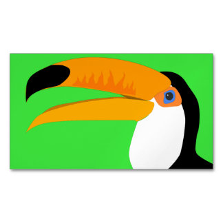 Cartão De Visitas Magnético Funny comic cartoon Toucan bird smile