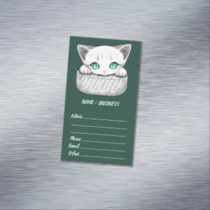 Cartão De Visitas Magnético Gato, Gato, Gato e Playaking de uma Bolsa