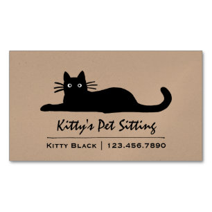 Cartão De Visitas Magnético Gato preto