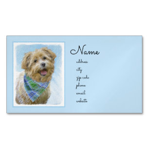 Cartão De Visitas Magnético Glen de Imaal Terrier Painting - Arte Original de