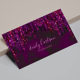 Cartão De Visitas Magnético Glitter Vermelho Cor-de-rosa-branca