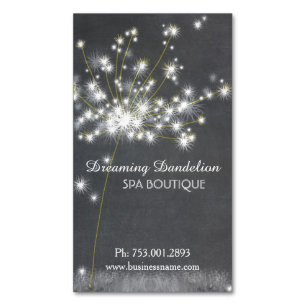 Cartão De Visitas Magnético Glitzy Chalkboard Dandelion