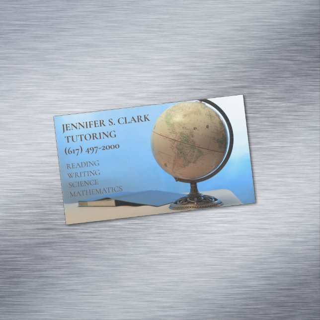 Cartão De Visitas Magnético Globo de Tutor/Educador e Reverter à escola (Posição Original)