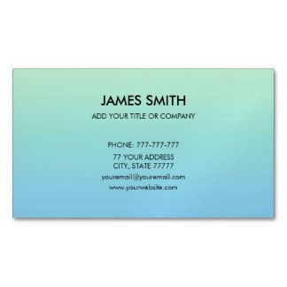 Cartão De Visitas Magnético Gradiente Personalizável Verde Pálido Azul