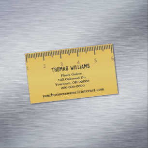 Cartão De Visitas Magnético gráfico de régua amarela