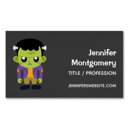 Cartão De Visitas Magnético Green Frankenstein Monster Halloween