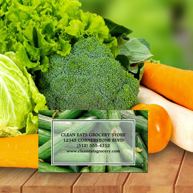 Cartão De Visitas Magnético Grocercearia Store ou fazendeiros comercializam pr (Criador carregado)