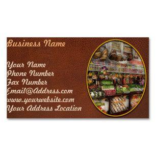 Cartão De Visitas Magnético Grocery - Edward Neumann A seção de produtos 1905