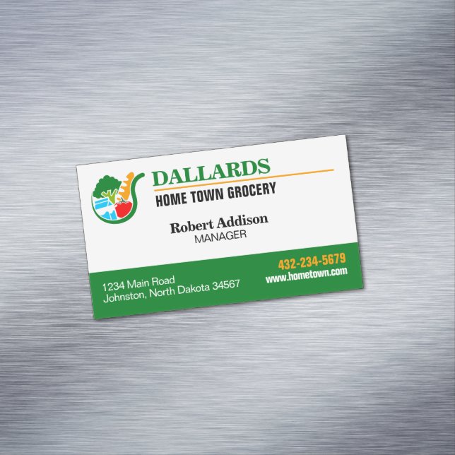Cartão De Visitas Magnético Grocery Store (Posição Original)