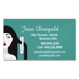 Cartão De Visitas Magnético Hair Dresser Stylist Beauty Salon Spa