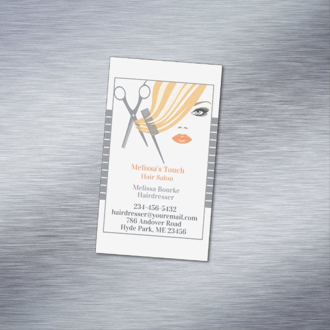 Cartão De Visitas Magnético Hair Salon Dresser (Posição Original)