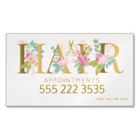 Hair salon gold floral cor-de-rosa telefone
