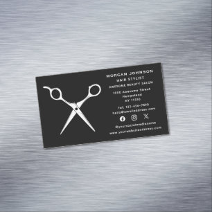 Cartão De Visitas Magnético Hairstylist para as mídias sociais: hairdresser Be