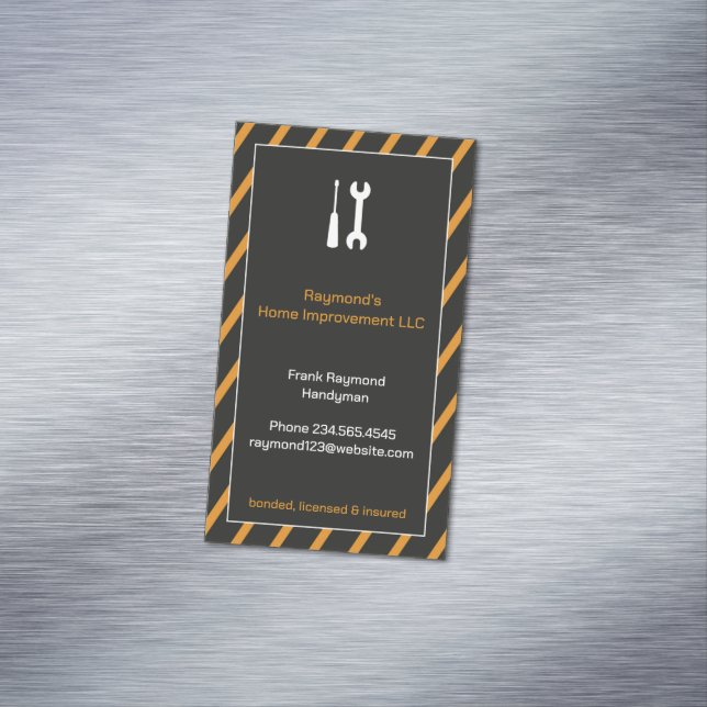 Cartão De Visitas Magnético Handyman (Posição Original)