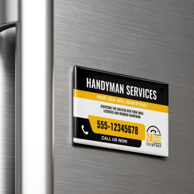 CARTÃO DE VISITAS MAGNÉTICO HANDYMAN CORRIJA O REPARO URGENTE DE CARA DE TI PR (Criador carregado)