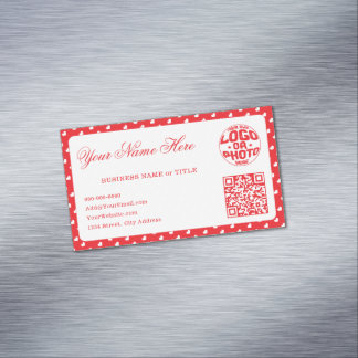 Cartão De Visitas Magnético Hearts Happy Valentine’s Day Modern Love Pattern