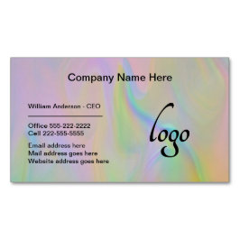 Cartão De Visitas Magnético Holográfico de FAUX corporativo profissional minim