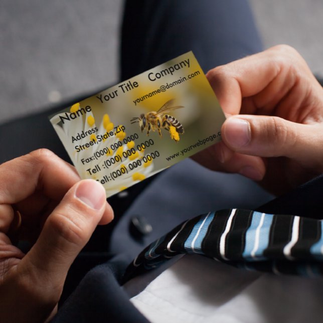 Cartão De Visitas Magnético Honey Bumble Bee Business (Criador carregado)