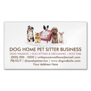 Cartão De Visitas Magnético Hotel Pet Home Comportamentalista Cão Branco