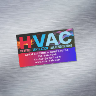Cartão De Visitas Magnético HVAC moderno (Aquecimento, Arrefecimento, Ar Condi