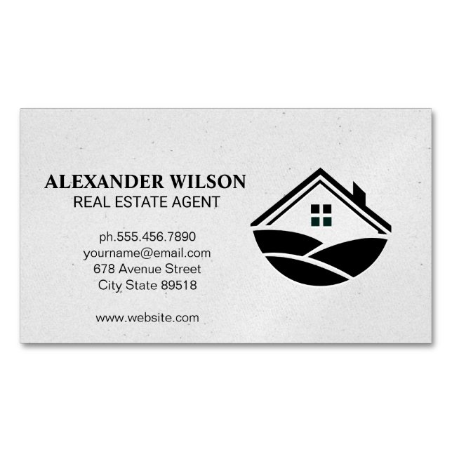 Cartão De Visitas Magnético Ícone Home e Colinas (Frente)