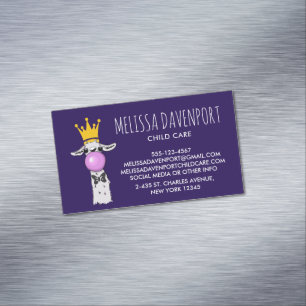 Cartão De Visitas Magnético Ilustração engraçada do lama que funde uma bolh