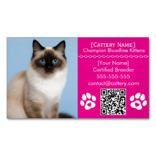 Cartão De Visitas Magnético Ímã de Criador de Gatos Personalizável de Gatos Ra