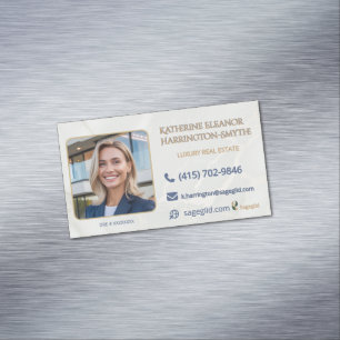 Cartão De Visitas Magnético Ímã de Foto para Corretor de Luxo—Ligue, Envie Ema
