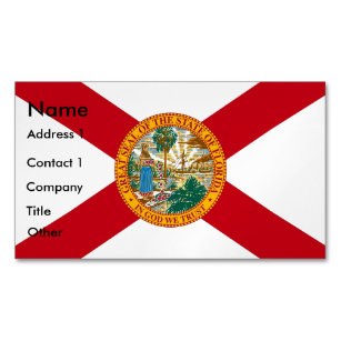 Cartão De Visitas Magnético Ímã do cartão de visita com a bandeira de Florida