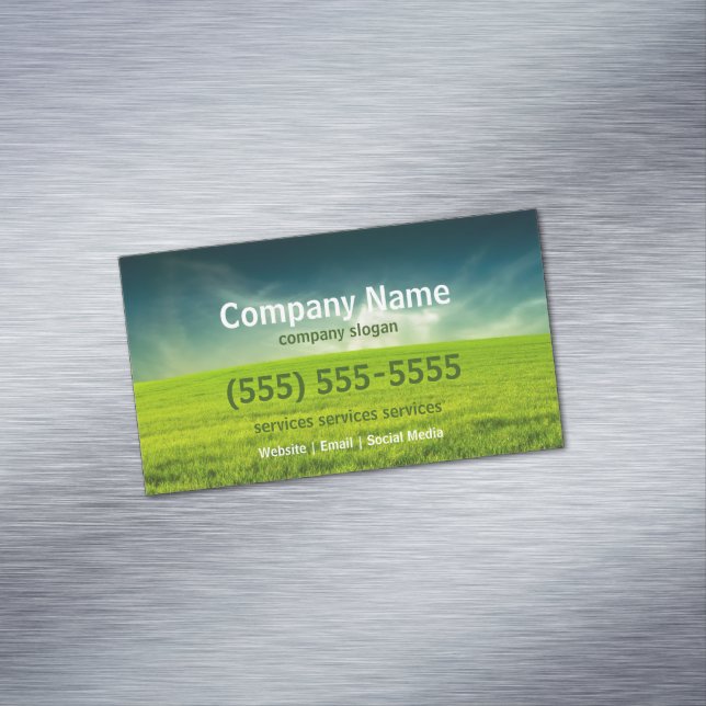 Cartão De Visitas Magnético Ímã do cuidado do gramado (Posição Original)
