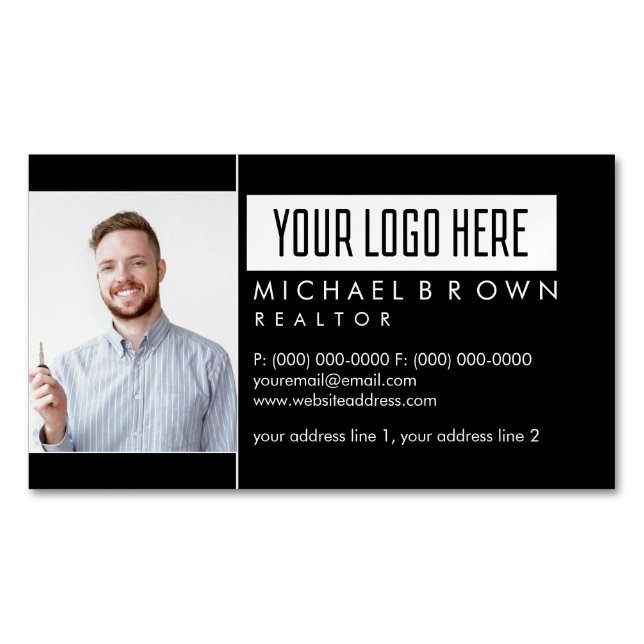 Cartão De Visitas Magnético Imagem do Imobiliário (Frente)