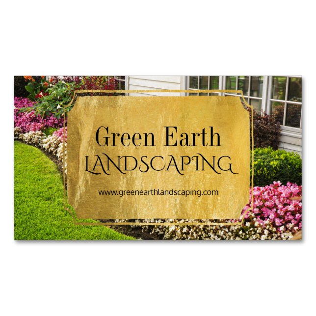 Cartão De Visitas Magnético Ímãs do gramado e do jardim (Frente)