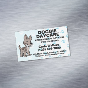 Cartão De Visitas Magnético Impressão de Paw Doggie Day Care